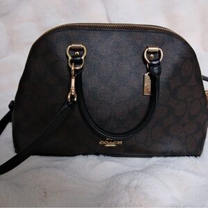 Coach Signature Brown and Black Satchel